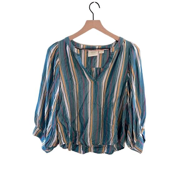 MAEVE BY ANTHRO cropped ballon sleeve blouse M - Picture 1 of 4